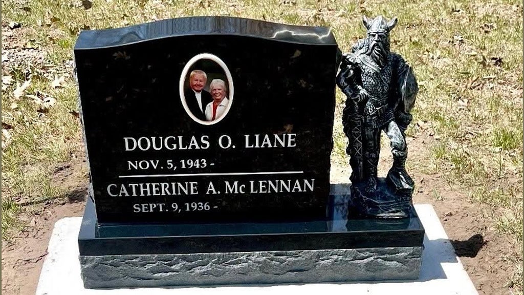 Viking statue stolen from gravestone in cemetery on Lac Mille Lacs, sheriff says — WCCO / CBS Minnesota, Chanhassen Community news