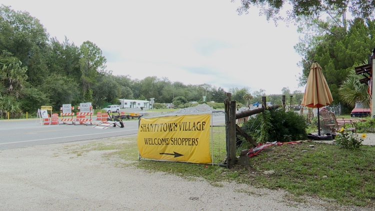 Shantytown Village owner concerned Pellicer Creek bridge construction is impacting business — First Coast News Local, Chanhassen Business news
