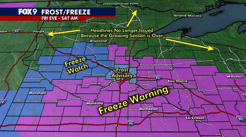 Minnesota weather: Chilly, blustery Friday before widespread frost overnight — FOX 9, Chanhassen Community news