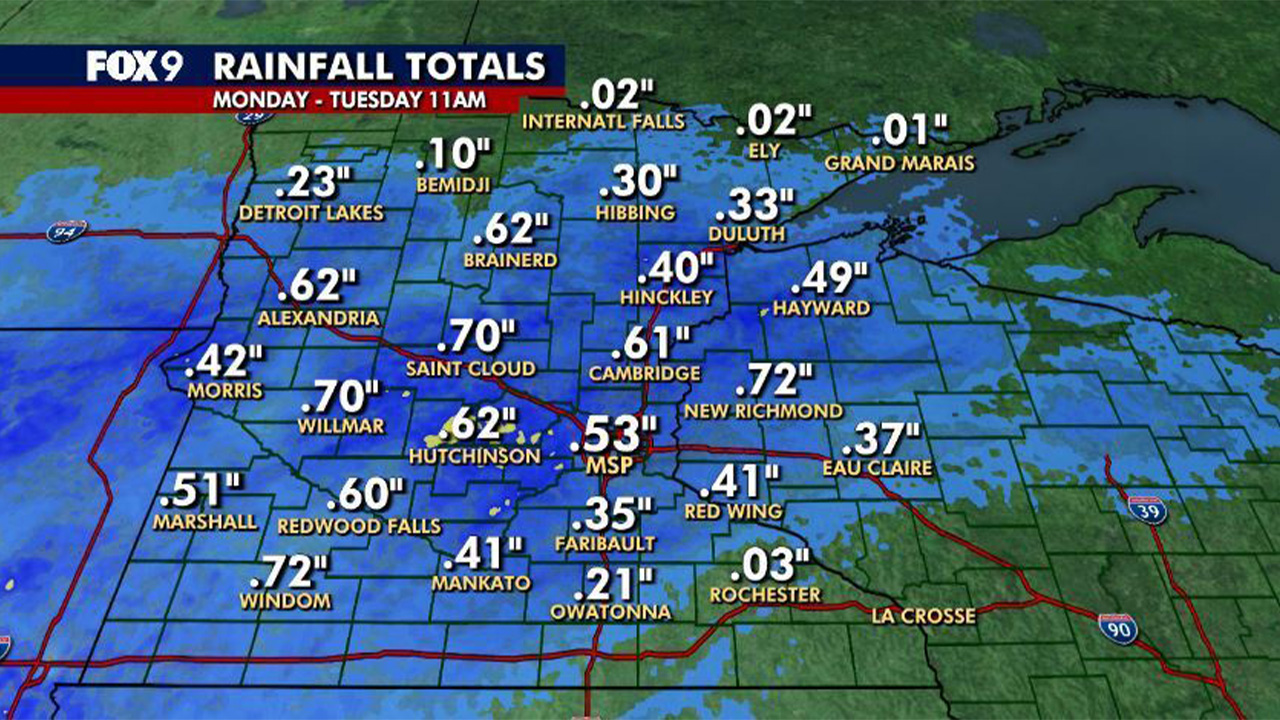 Minnesota weather: Rain totals from Monday and Tuesday showers — Chanhassen Community news