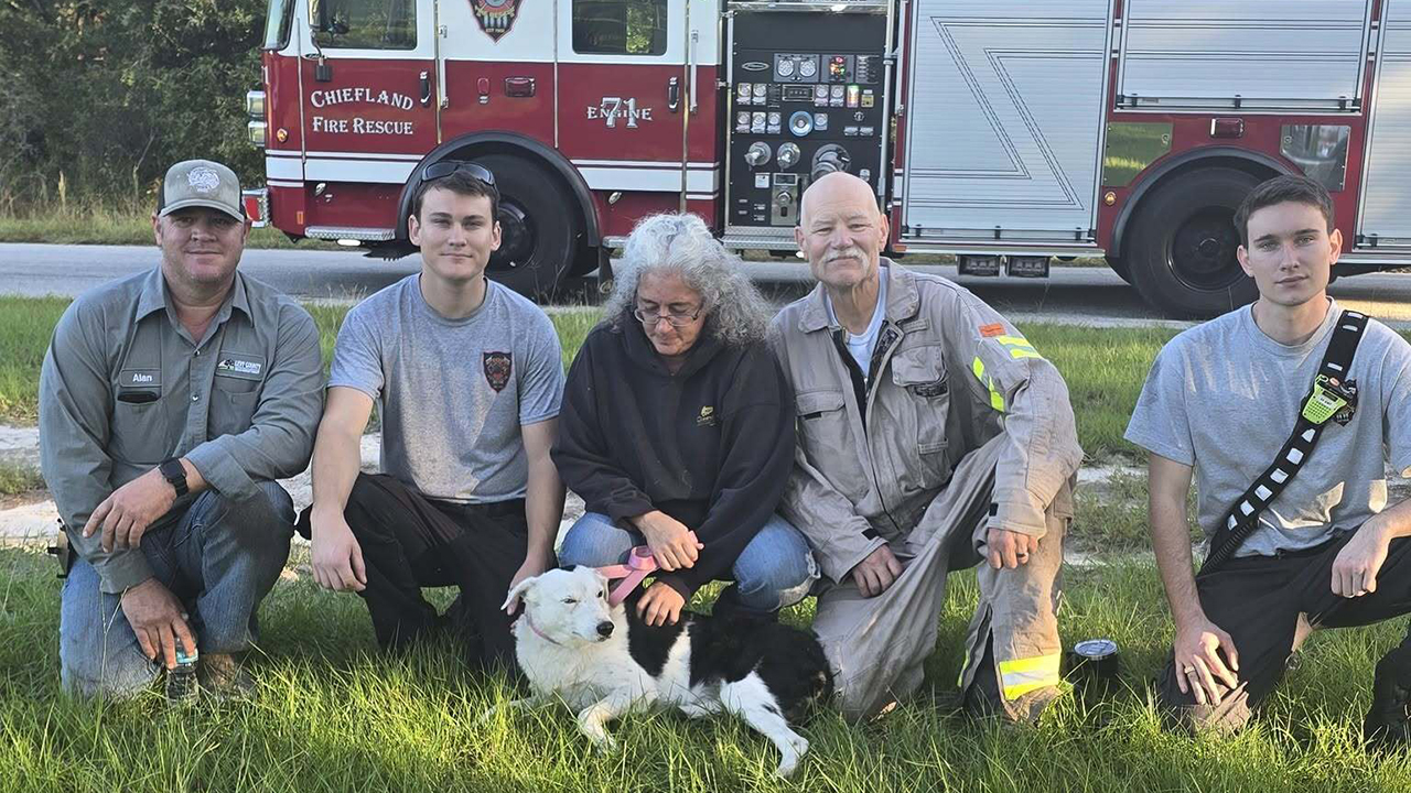 Reunited: Florida first responders rescue dog from sinkhole — FOX 9