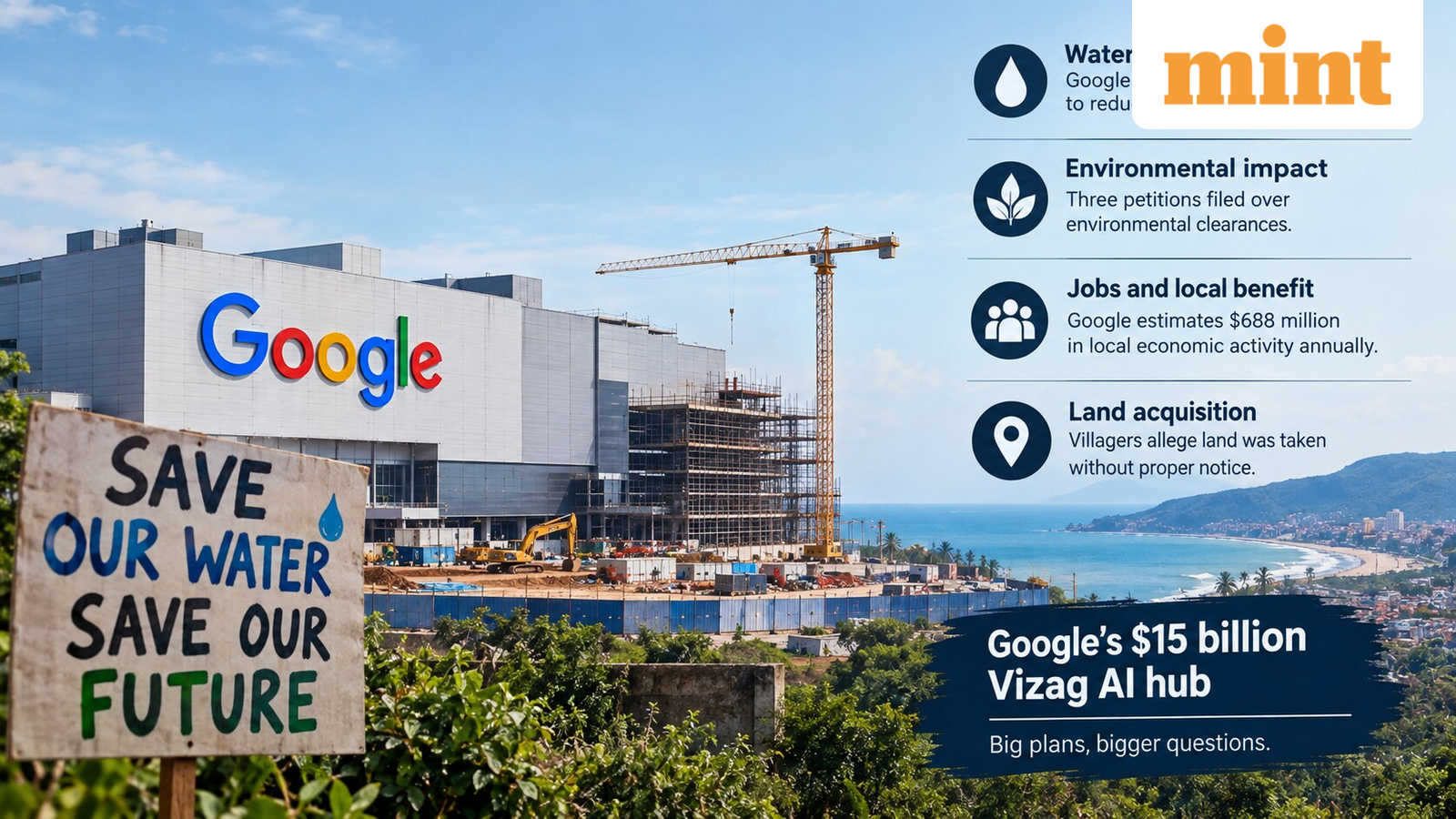 Google defends $15 billion Vizag AI hub as water fears, land disputes and protests put project under scrutiny — Mint India, Chanhassen Technology news
